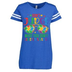 Don't Judge What You Don't' Understand Autism Awareness Month Enza Ladies Jersey Football T-Shirt