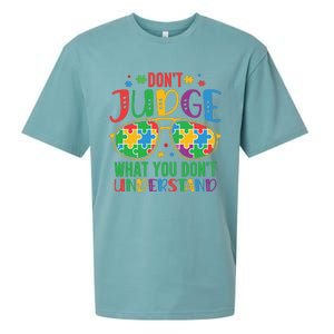 Don't Judge What You Don't' Understand Autism Awareness Month Sueded Cloud Jersey T-Shirt