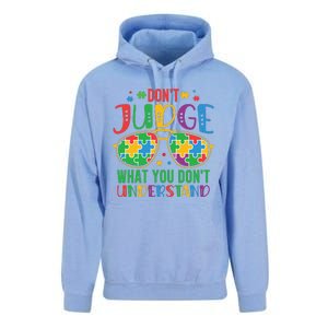 Don't Judge What You Don't' Understand Autism Awareness Month Unisex Surf Hoodie