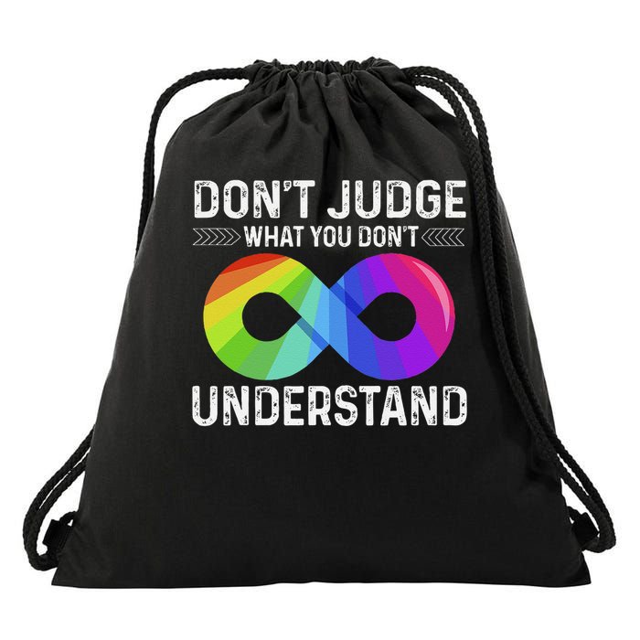 Dont Judge What You Dont Understand Autism Month Support Drawstring Bag