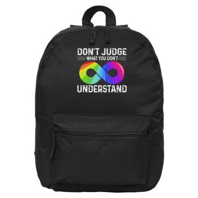 Dont Judge What You Dont Understand Autism Month Support 16 in Basic Backpack