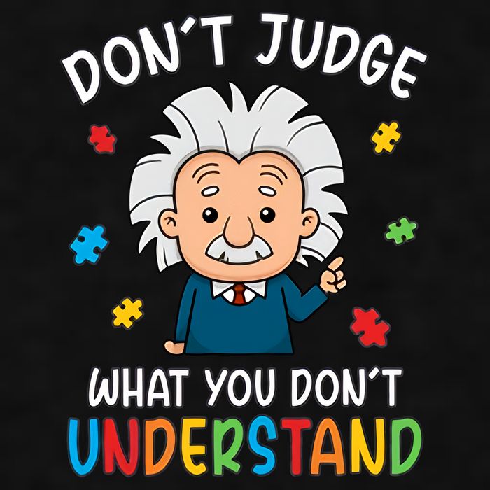 Don't Judge What You Don't Understand Autism Awareness Albert Einstein Ladies PosiCharge Tri-Blend Wicking Tank