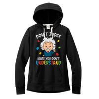 Don't Judge What You Don't Understand Autism Awareness Albert Einstein Women's Fleece Hoodie