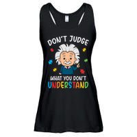 Don't Judge What You Don't Understand Autism Awareness Albert Einstein Ladies Essential Flowy Tank
