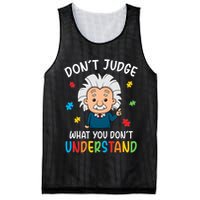 Don't Judge What You Don't Understand Autism Awareness Albert Einstein Mesh Reversible Basketball Jersey Tank