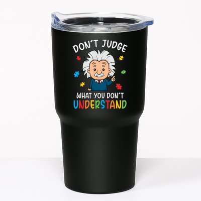 Don't Judge What You Don't Understand Autism Awareness Albert Einstein Tumbler