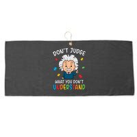 Don't Judge What You Don't Understand Autism Awareness Albert Einstein Large Microfiber Waffle Golf Towel