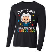 Don't Judge What You Don't Understand Autism Awareness Albert Einstein Cooling Performance Long Sleeve Crew