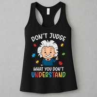 Don't Judge What You Don't Understand Autism Awareness Albert Einstein Womens Tank Top