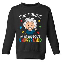 Don't Judge What You Don't Understand Autism Awareness Albert Einstein Toddler Sweatshirt