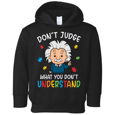 Don't Judge What You Don't Understand Autism Awareness Albert Einstein Toddler Hoodie