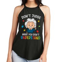 Don't Judge What You Don't Understand Autism Awareness Albert Einstein Women's Perfect Tri Rocker Tank