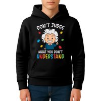 Don't Judge What You Don't Understand Autism Awareness Albert Einstein Kids Hoodie