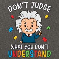 Don't Judge What You Don't Understand Autism Awareness Albert Einstein Cotton Canvas Backpack