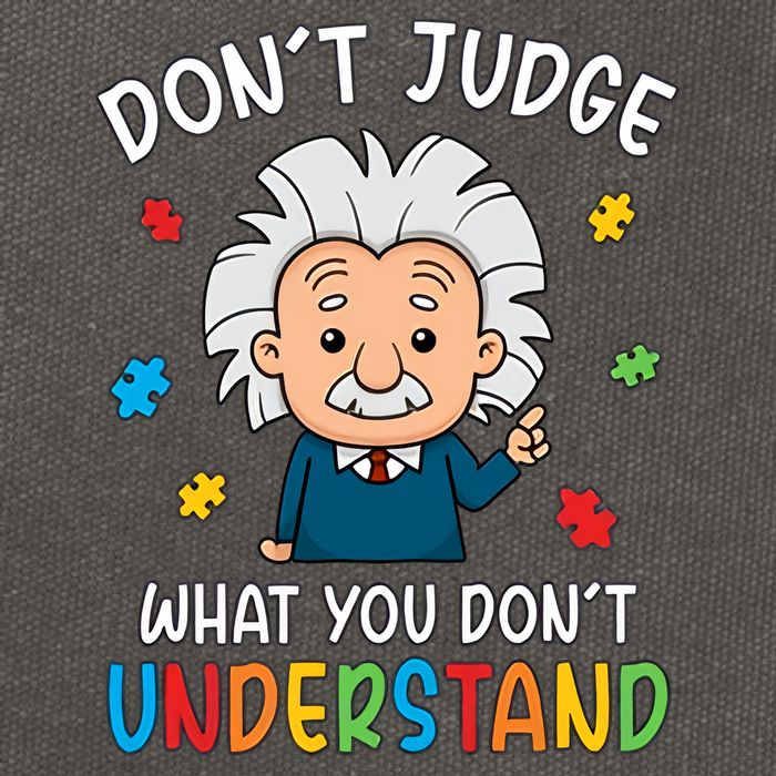 Don't Judge What You Don't Understand Autism Awareness Albert Einstein Cotton Canvas Backpack