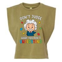 Don't Judge What You Don't Understand Autism Awareness Albert Einstein Garment-Dyed Women's Muscle Tee