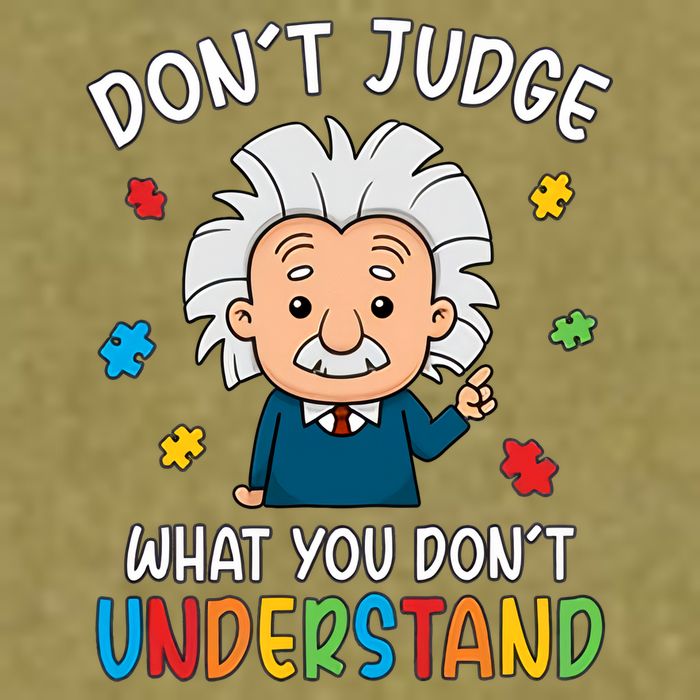 Don't Judge What You Don't Understand Autism Awareness Albert Einstein Garment-Dyed Women's Muscle Tee