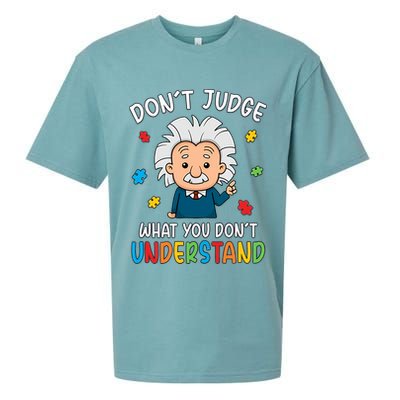 Don't Judge What You Don't Understand Autism Awareness Albert Einstein Sueded Cloud Jersey T-Shirt