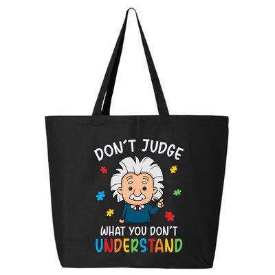 Don't Judge What You Don't Understand Autism Awareness Albert Einstein 25L Jumbo Tote