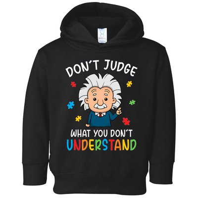 Don't Judge What You Don't Understand Autism Awareness Albert Einstein Toddler Hoodie