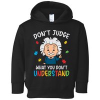 Don't Judge What You Don't Understand Autism Awareness Albert Einstein Toddler Hoodie