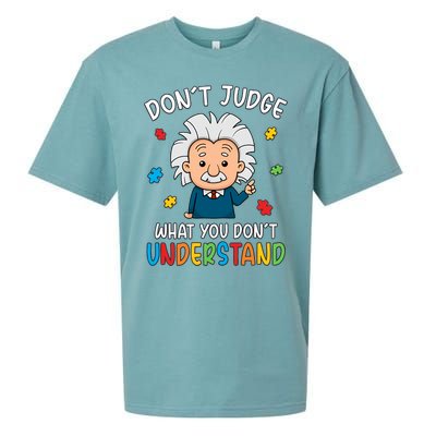 Don't Judge What You Don't Understand Autism Awareness Albert Einstein Sueded Cloud Jersey T-Shirt