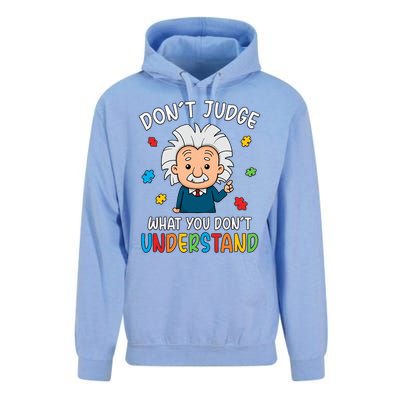 Don't Judge What You Don't Understand Autism Awareness Albert Einstein Unisex Surf Hoodie