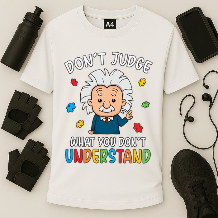 Don't Judge What You Don't Understand Autism Awareness Albert Einstein Performance Shirt