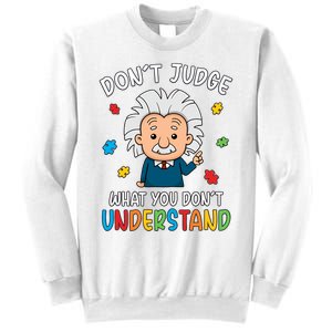 Don't Judge What You Don't Understand Autism Awareness Albert Einstein Sweatshirt