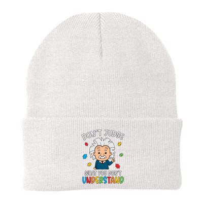 Don't Judge What You Don't Understand Autism Awareness Albert Einstein Beanie