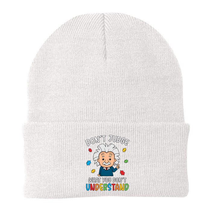 Don't Judge What You Don't Understand Autism Awareness Albert Einstein Beanie
