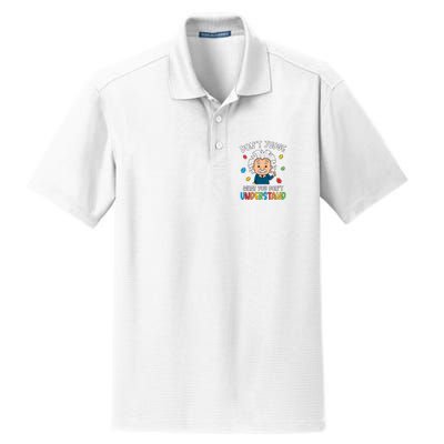 Don't Judge What You Don't Understand Autism Awareness Albert Einstein Dry Zone Grid Polo