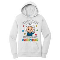 Don't Judge What You Don't Understand Autism Awareness Albert Einstein Women's Pullover Hoodie