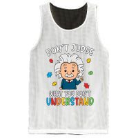 Don't Judge What You Don't Understand Autism Awareness Albert Einstein Mesh Reversible Basketball Jersey Tank