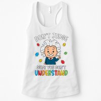 Don't Judge What You Don't Understand Autism Awareness Albert Einstein Womens Tank Top