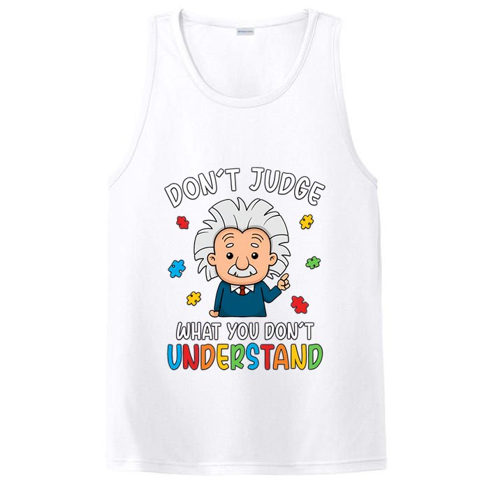 Don't Judge What You Don't Understand Autism Awareness Albert Einstein PosiCharge Competitor Tank