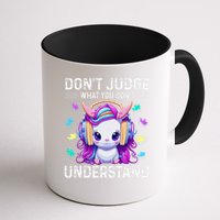 Dont Judge What You Dont Understand Autism Cute Unicorn Coffee Mug