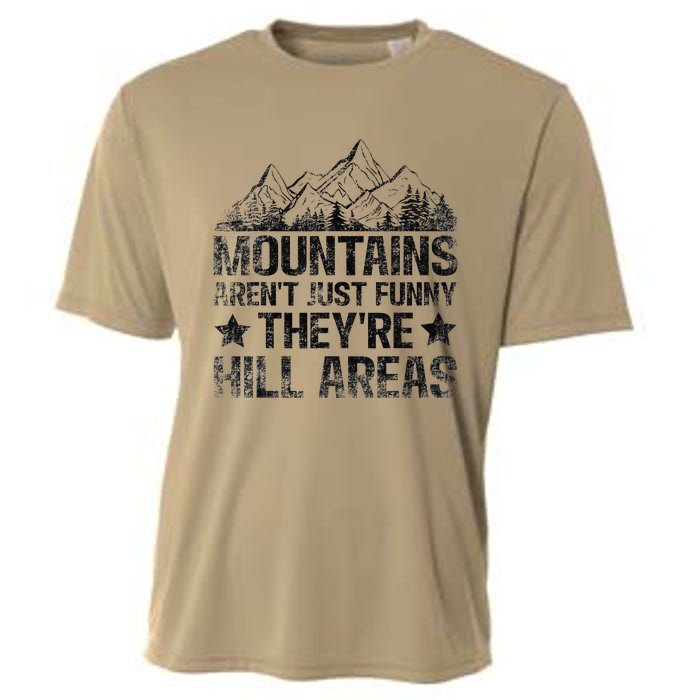 Dad Joke Word Pun Mountains ArenT Funny TheyRe Hill Areas Cooling Performance Crew T-Shirt