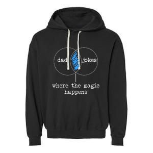 Dad Jokes Where The Magic Happens Garment-Dyed Fleece Hoodie