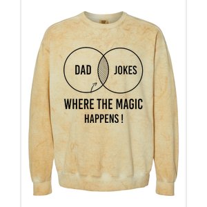 Dad jokes where the magic happens funny father's day Colorblast Crewneck Sweatshirt