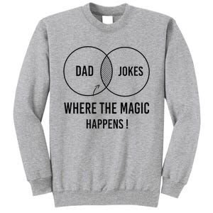 Dad jokes where the magic happens funny father's day Tall Sweatshirt