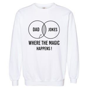 Dad jokes where the magic happens funny father's day Garment-Dyed Sweatshirt