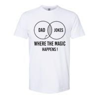 Dad jokes where the magic happens funny father's day Softstyle CVC T-Shirt