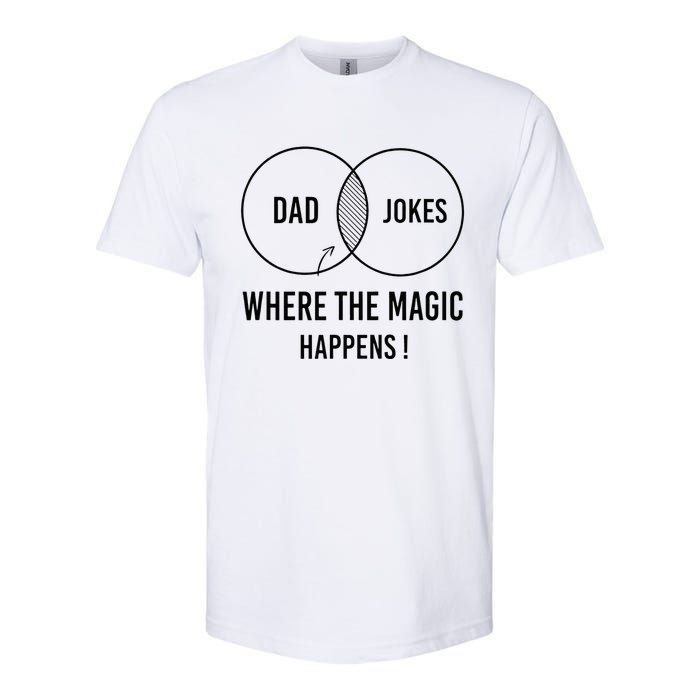 Dad jokes where the magic happens funny father's day Softstyle CVC T-Shirt