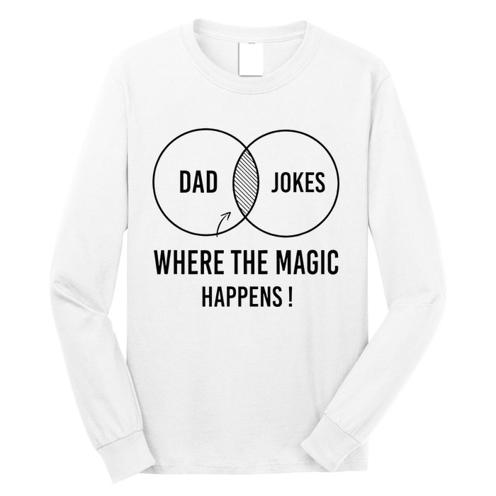 Dad jokes where the magic happens funny father's day Long Sleeve Shirt