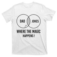 Dad jokes where the magic happens funny father's day T-Shirt