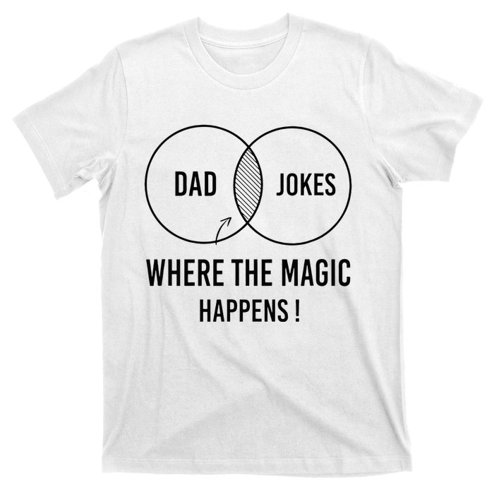 Dad jokes where the magic happens funny father's day T-Shirt