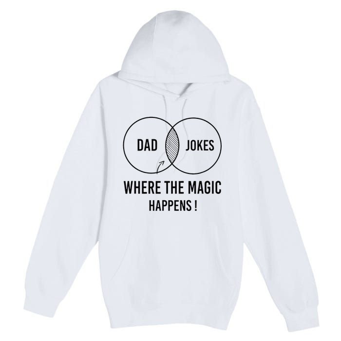 Dad jokes where the magic happens funny father's day Premium Pullover Hoodie