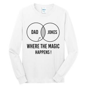 Dad jokes where the magic happens funny father's day Tall Long Sleeve T-Shirt