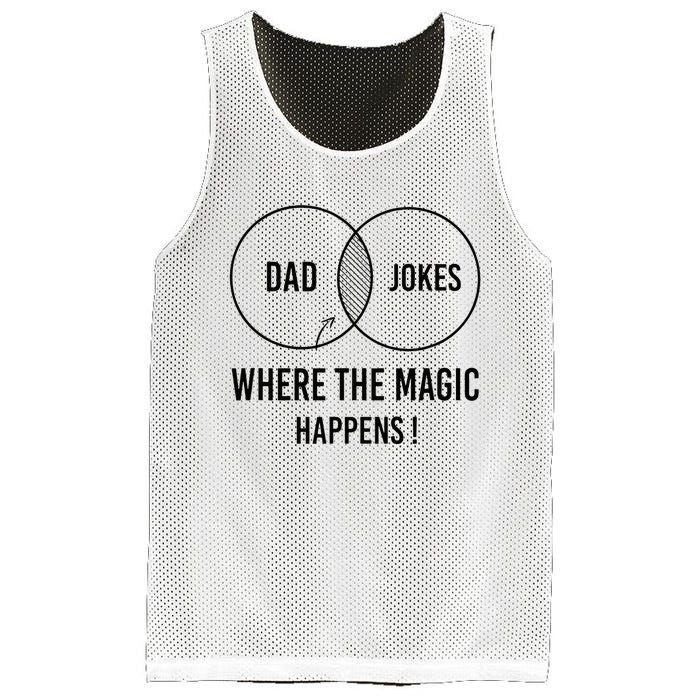 Dad jokes where the magic happens funny father's day Mesh Reversible Basketball Jersey Tank